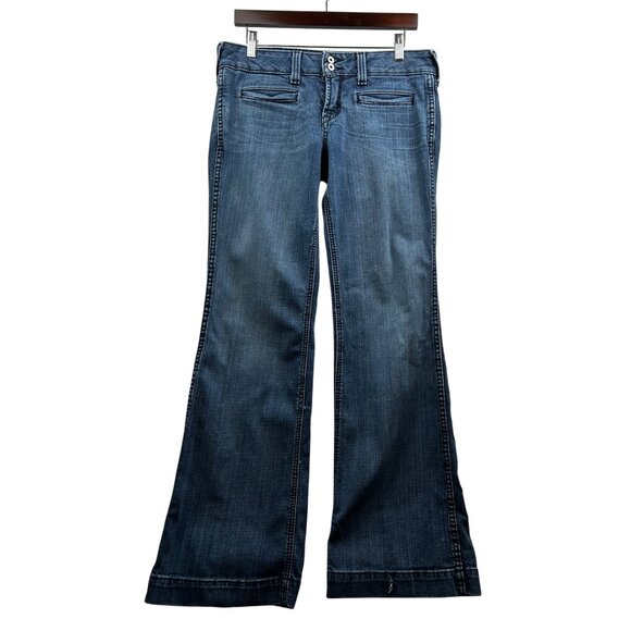 ARIAT Womens Y2K Cowgirl Cool Trouser Jeans Mid-Rise Wide Leg Soft Grunge Sz 29R - Picture 1 of 10
